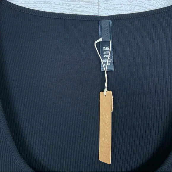 NWT SKIMS Black Long Sleeve Rib Maxi Dress Large New - Picture 4 of 4